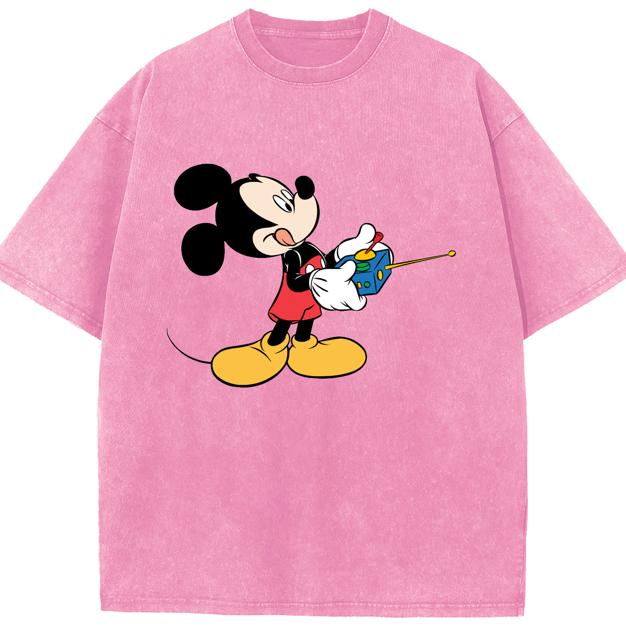 （画像用） ミッキーマウス Mickey Mouse 綿100% ヴィンテージ風 半袖Tシャツ（フロントプリント）